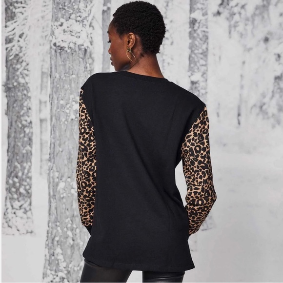 Studio 1886 Animal Printed Sleeve Top - Picture 4 of 5